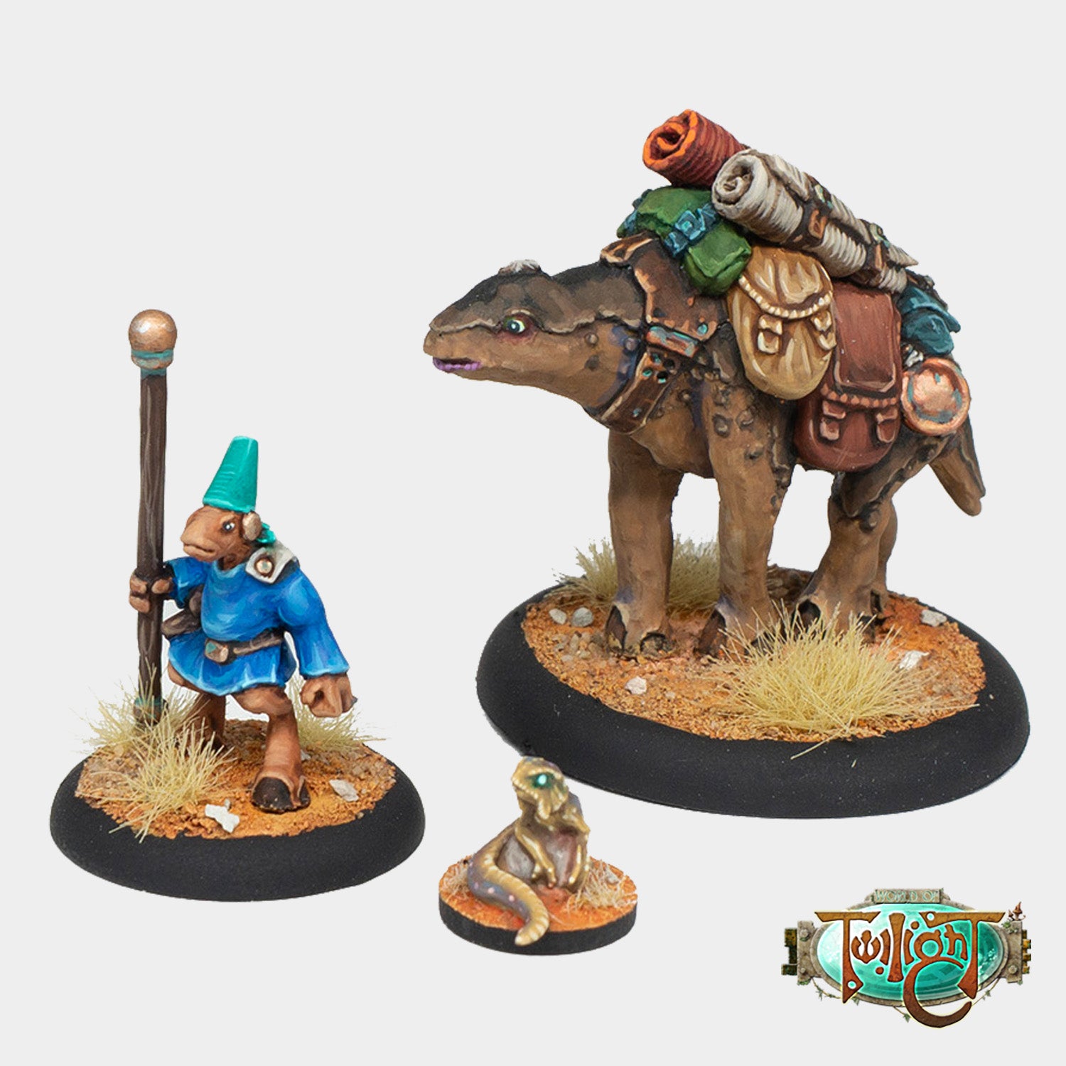 F57a - Laden Trepain with Orel beast trader (and pet) – Twilight Miniatures